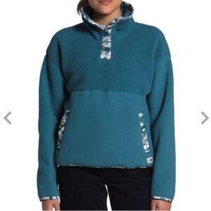 The North Face Sweater Womens Medium Liberty Fabric Fleece Cragmont Pullover Blu